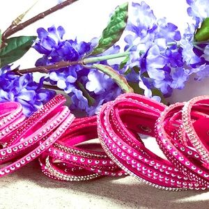 DOUBLE WRAP RHINESTONE DIFFUSER BRACELET